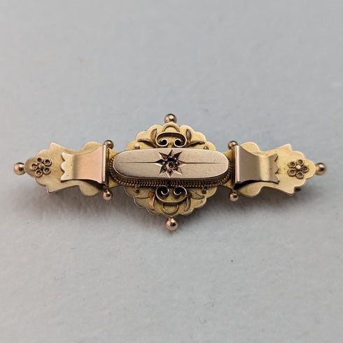 1910年 英国アンティーク 9ctゴールド製 ピンブローチ Thomas Hale